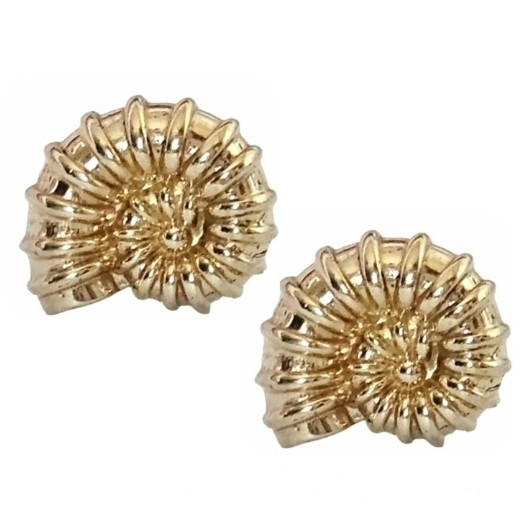 گوشواره میخی طلا 18عیار صدف اسپیرال 1.250گرم
