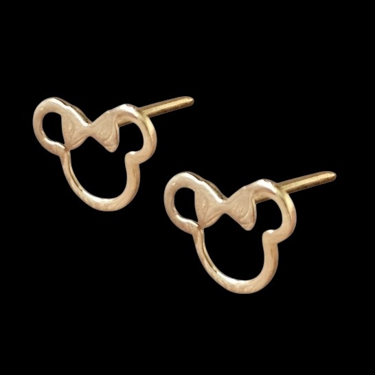 گوشواره میخی طلا 18عیار مینی موس 0.460گرم