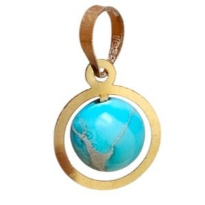 آویز طلا 18عیار فیروزه 0.070گرم