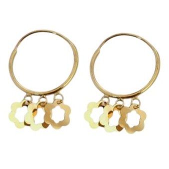 گوشواره طلا 18عیار ملینا کاملیا 0.380گرم