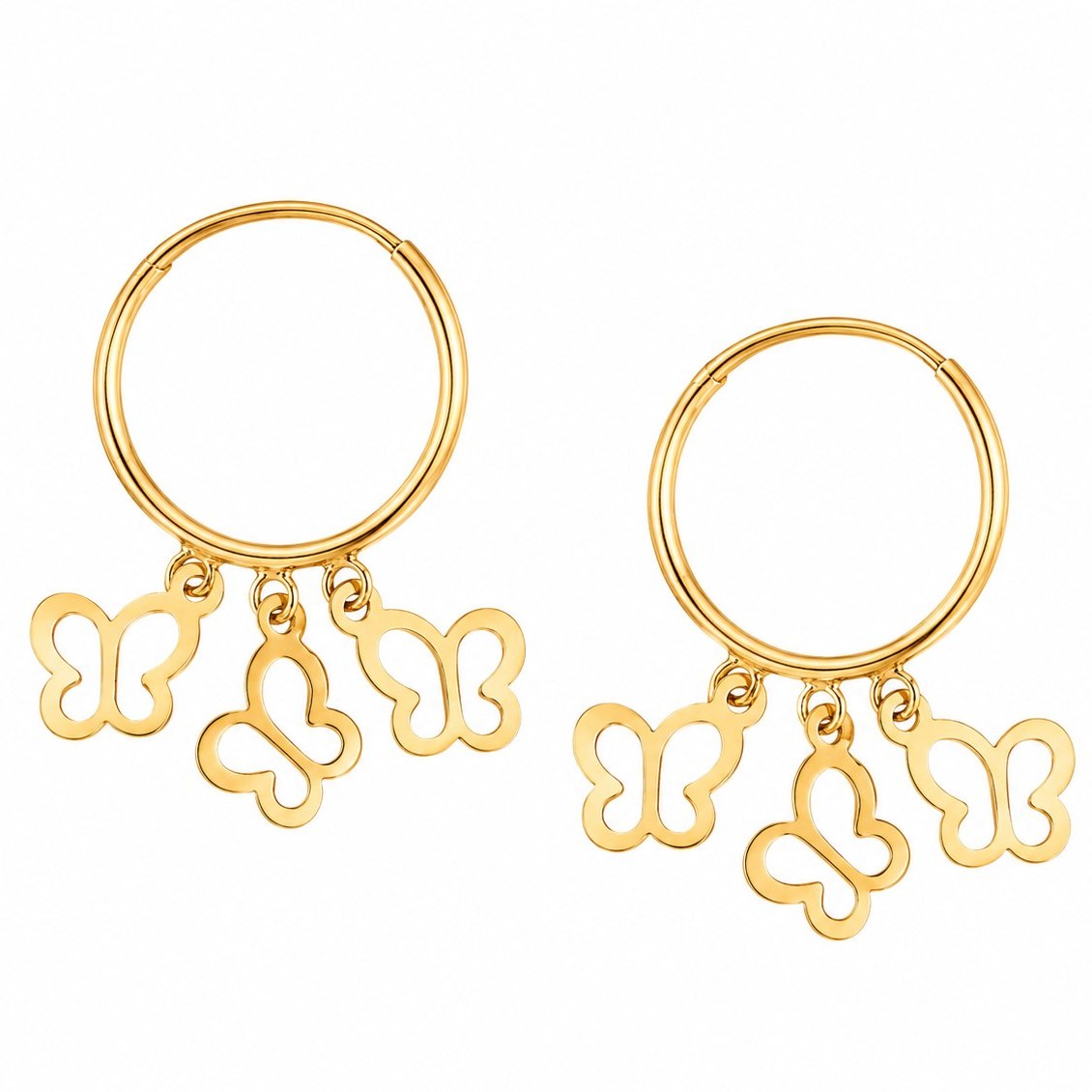 گوشواره طلا 18عیار ملینا باترفلای 0.370گرم