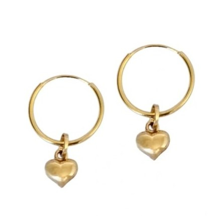 گوشواره طلا 18عیار حلقه ای قلب بادکنکی 0.650گرم