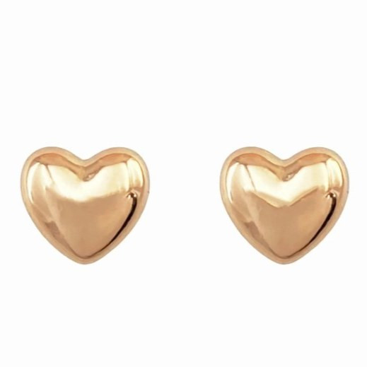 گوشواره طلا 18عیار میخی قلب بادکنکی 0.870گرم
