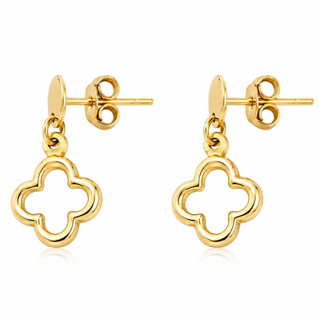 گوشواره طلا 18عیار شبدر ونکلیف ویولین 1.240گرم