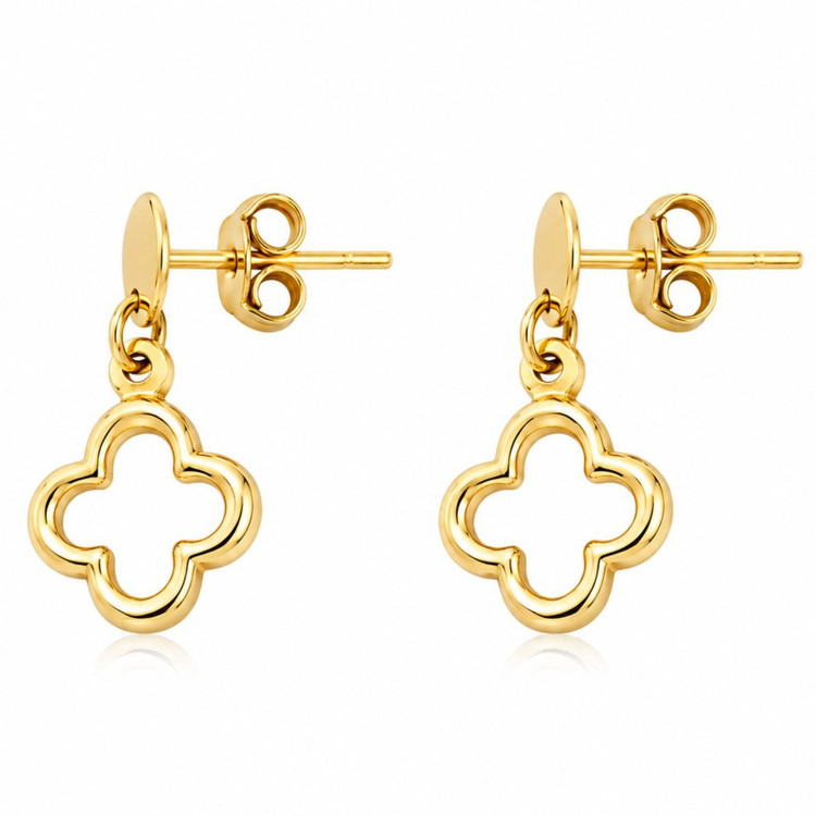 گوشواره طلا 18عیار شبدر ونکلیف ویولین 1.240گرم