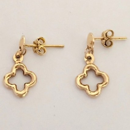 گوشواره طلا 18عیار شبدر ونکلیف ویولین 1.240گرم