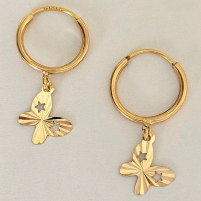 گوشواره طلا 18عیار پروانه ستاره ای 1.010گرم