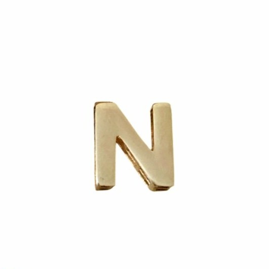 پلاک طلا 18عیار حرف N سه بعدی 0.370گرم