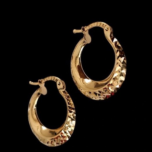گوشواره طلا 18عیار حلقه ای الگا سه بعدی 2.750گرم