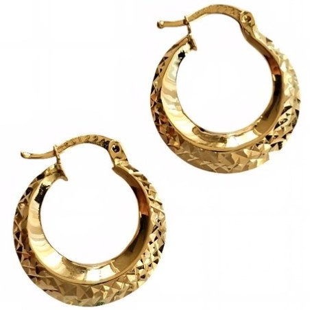 گوشواره طلا 18عیار حلقه ای الگا سه بعدی 2.750گرم
