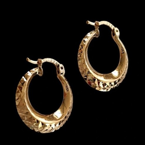 گوشواره طلا 18عیار حلقه ای الگا سه بعدی 2.750گرم