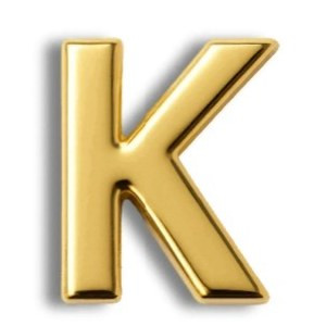 پلاک طلا 18عیار حرف K سه بعدی 0.280گرم