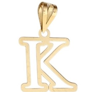 پلاک آویز طلا 18عیار حرف K لیزری 0.250گرم