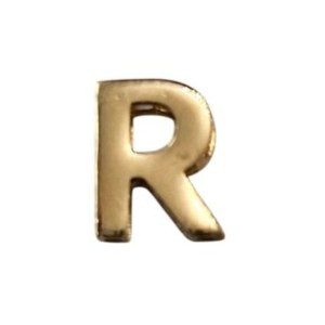 پلاک طلا 18عیار حرف R سه بعدی 0.320گرم