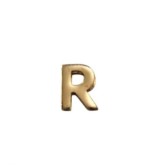 پلاک طلا 18عیار حرف R سه بعدی 0.320گرم