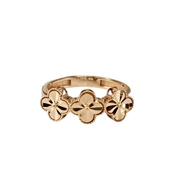 انگشتر طلا 18 عیار ونکلیف سه گل 2.300گرم