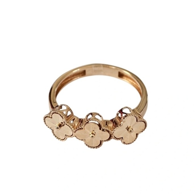 انگشتر طلا 18 عیار ونکلیف سه گل 2.300گرم