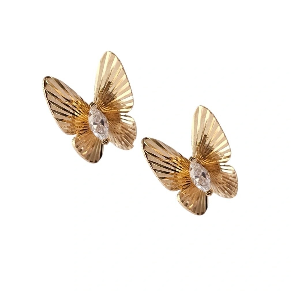 گوشواره طلا 18 عیار میخی پروانه سلنا 1.530گرم