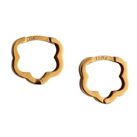 گوشواره طلا 18 عیار گل آینه ای 1.290گرم