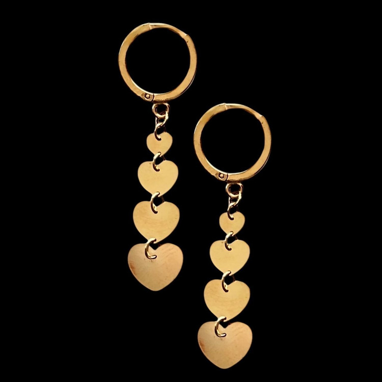 گوشواره طلا 18عیار قلب پولکی والنتینا 1.670گرم