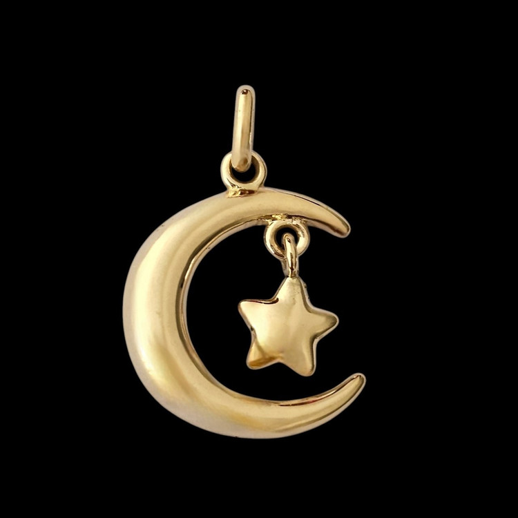 آویز طلا 18عیار ماه و ستاره 1.370گرم