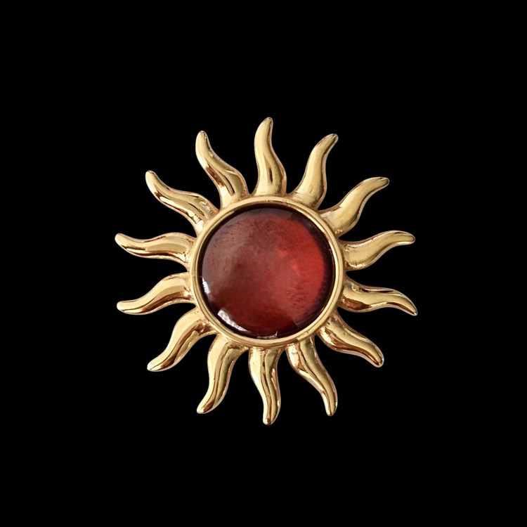 آویز طلا 18عیار خوشید عقیق 2.350گرم