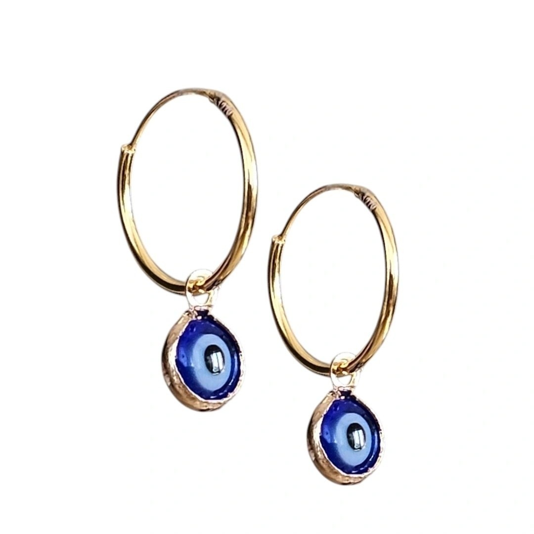 گوشواره طلا 18عیار حلقه ای چارم آی 0.350گرم