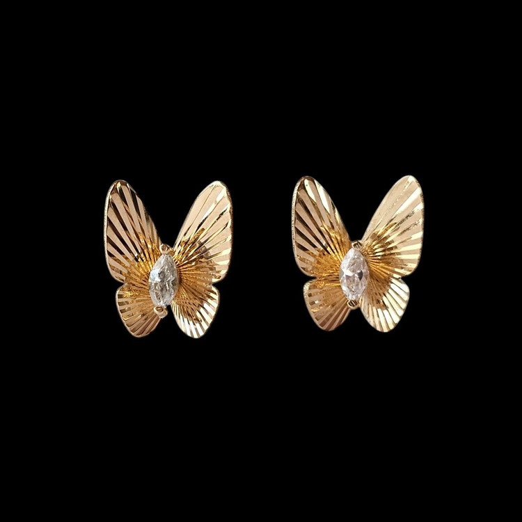 گوشواره طلا 18عیار میخی پروانه سلنا 1.640گرم
