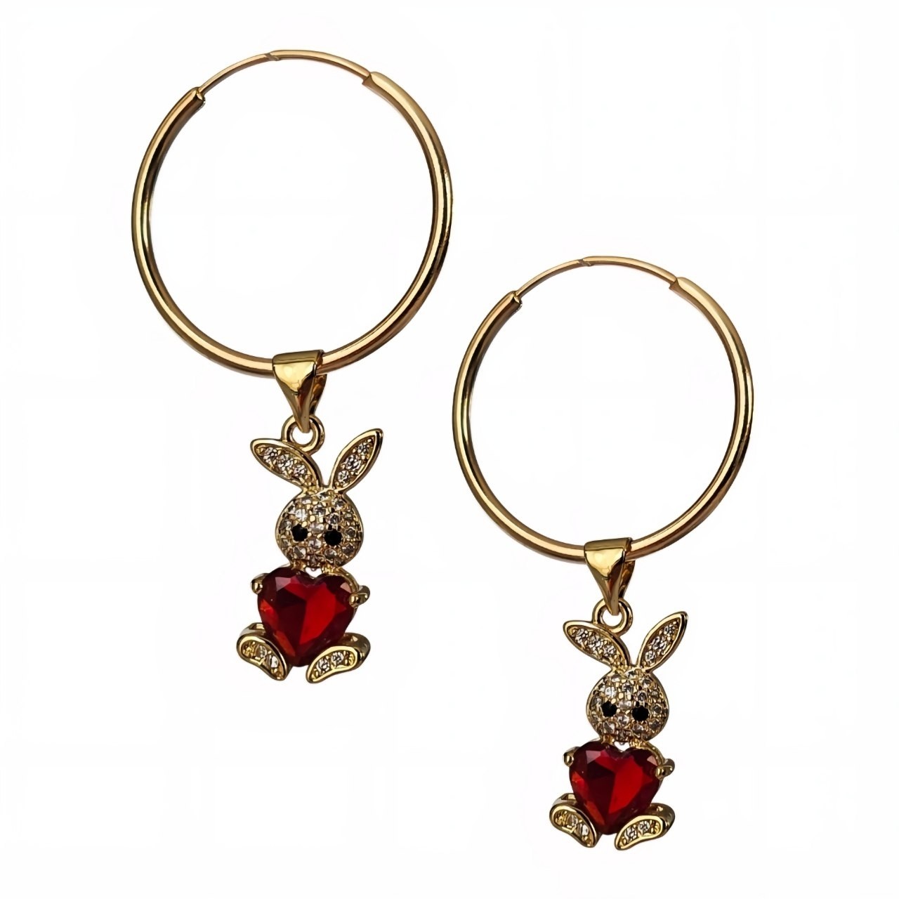 گوشواره طلا 18عیار حلقه ای خرگوش دلبر 1.520گرم