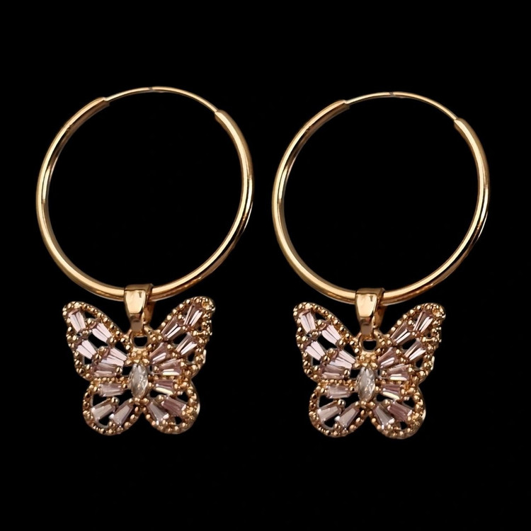 گوشواره طلا 18عیار حلقه ای نیکول 1.520گرم