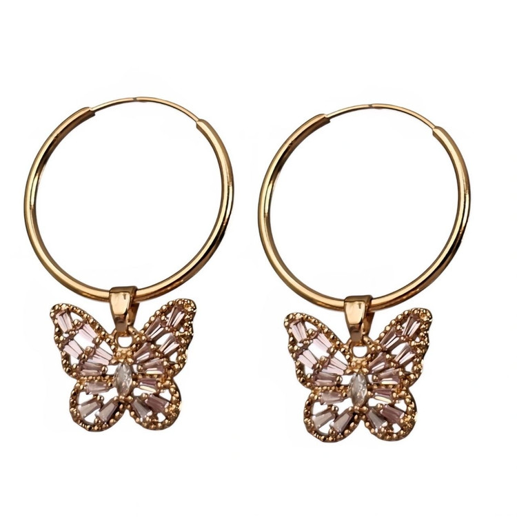 گوشواره طلا 18عیار حلقه ای نیکول 1.520گرم