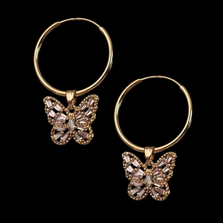 گوشواره طلا 18عیار حلقه ای نیکول 1.520گرم