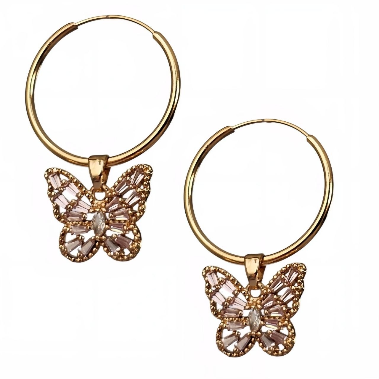 گوشواره طلا 18عیار حلقه ای نیکول 1.520گرم