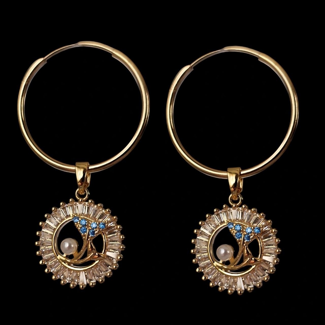 گوشواره طلا 18عیار حلقه ای بالی 1.520گرم