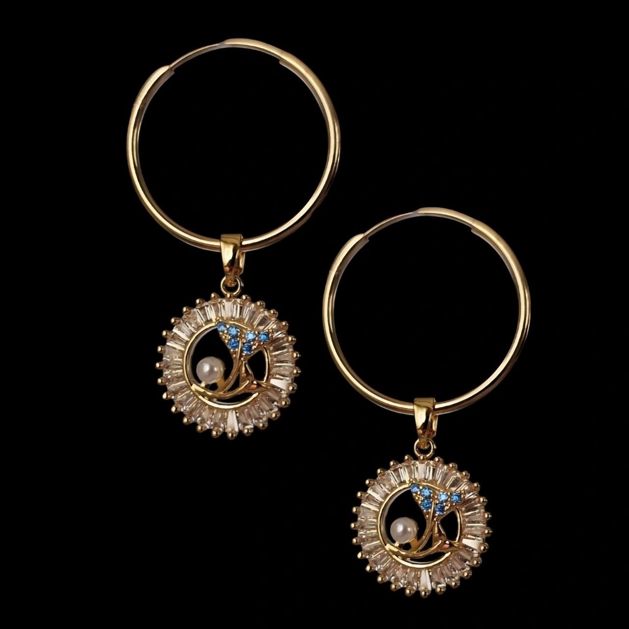گوشواره طلا 18عیار حلقه ای بالی 1.520گرم