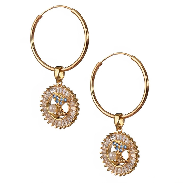 گوشواره طلا 18عیار حلقه ای بالی 1.520گرم