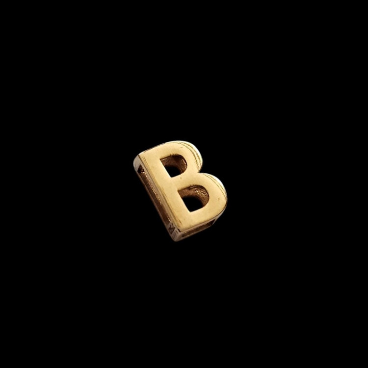 پلاک طلا 18عیار حرف B سه بعدی 0.350گرم