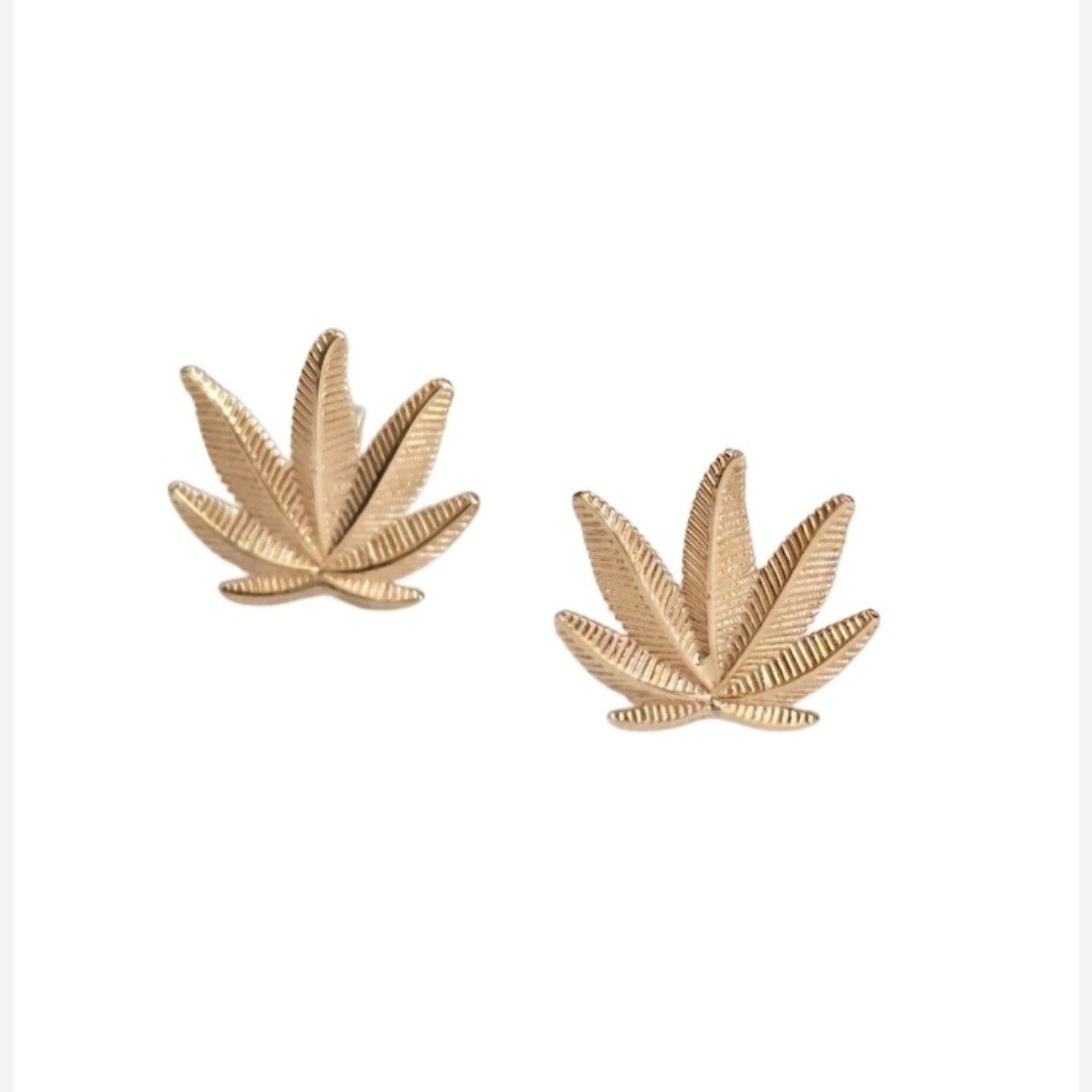 گوشواره میخی طلا 18عیار برگ 0.880گرم