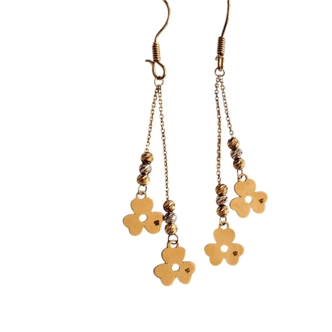 گوشواره طلا 18عیار گل و گوی البرناردو 3.060گرم