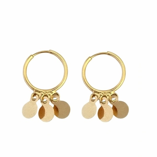 گوشواره طلا 18عیار حلقه ای پولکی 0.660گرم