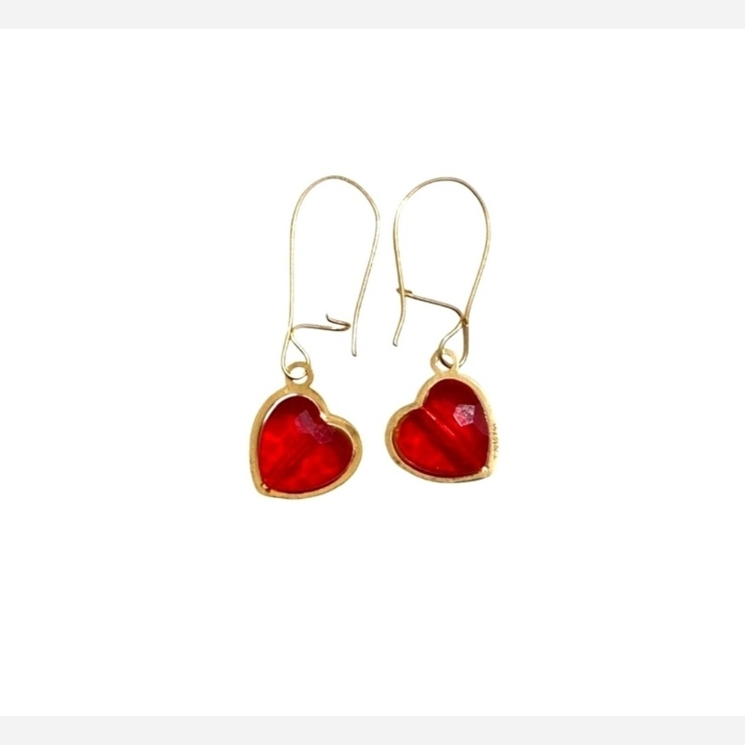 گوشواره طلا 18عیار قلب سواروسکی