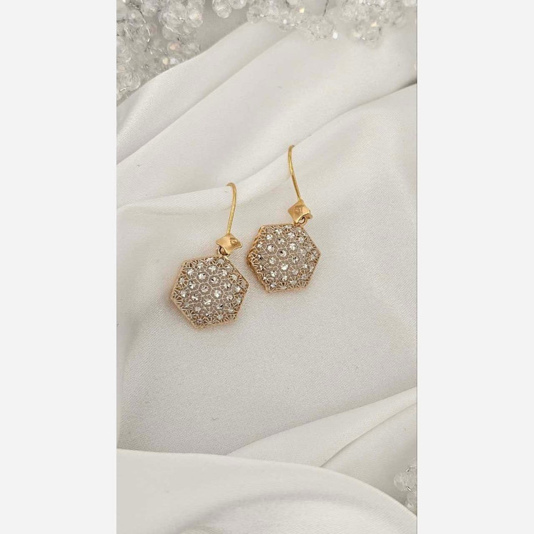 گوشواره طلا 18عیار ملکه برفی 3.480گرم