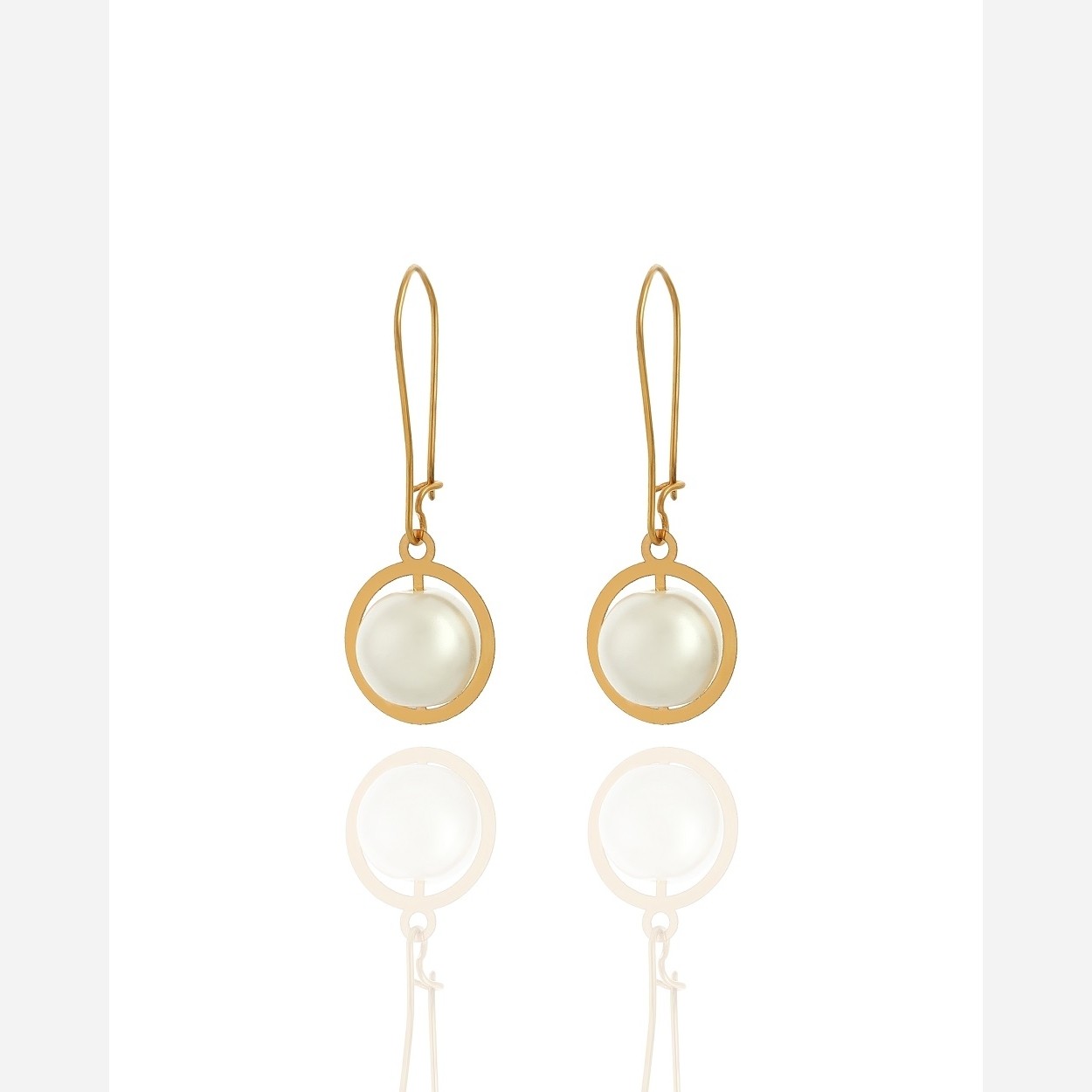 گوشواره طلا 18عیار مدل مروارید 0.400گرم