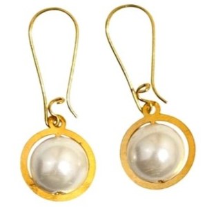 گوشواره طلا 18عیار مدل مروارید 0.400گرم