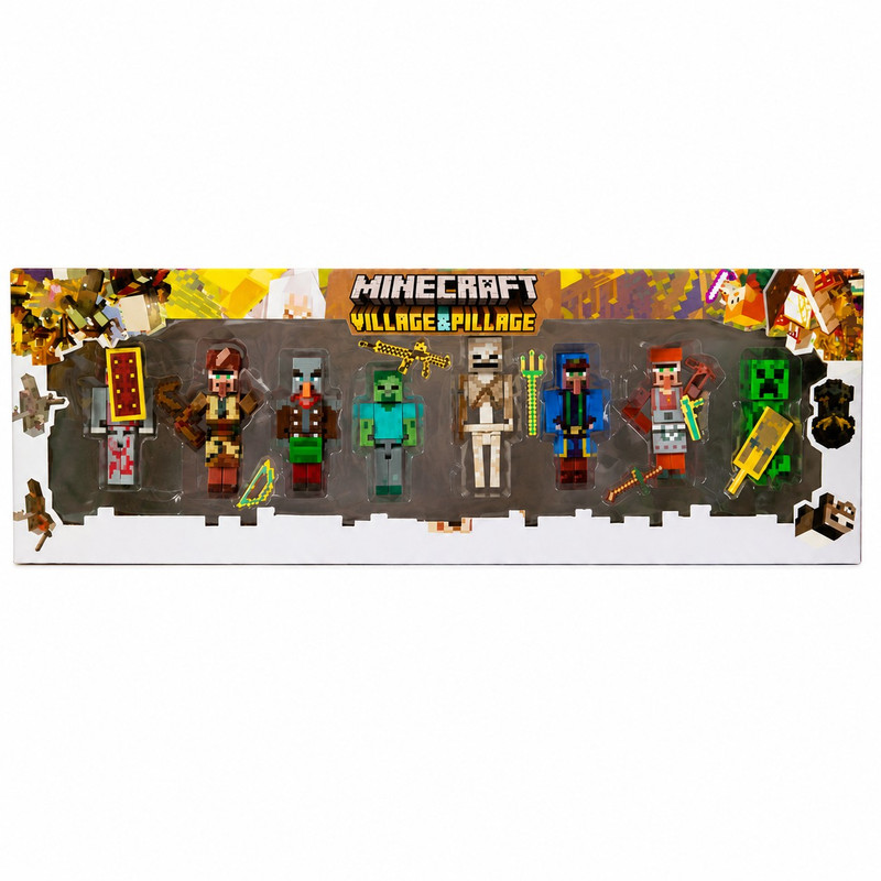 فیگور مدل ماینکرافت طرح Village ampPillage ارتفاع 7 سانتیمتر مجموعه 8 عددی af 65