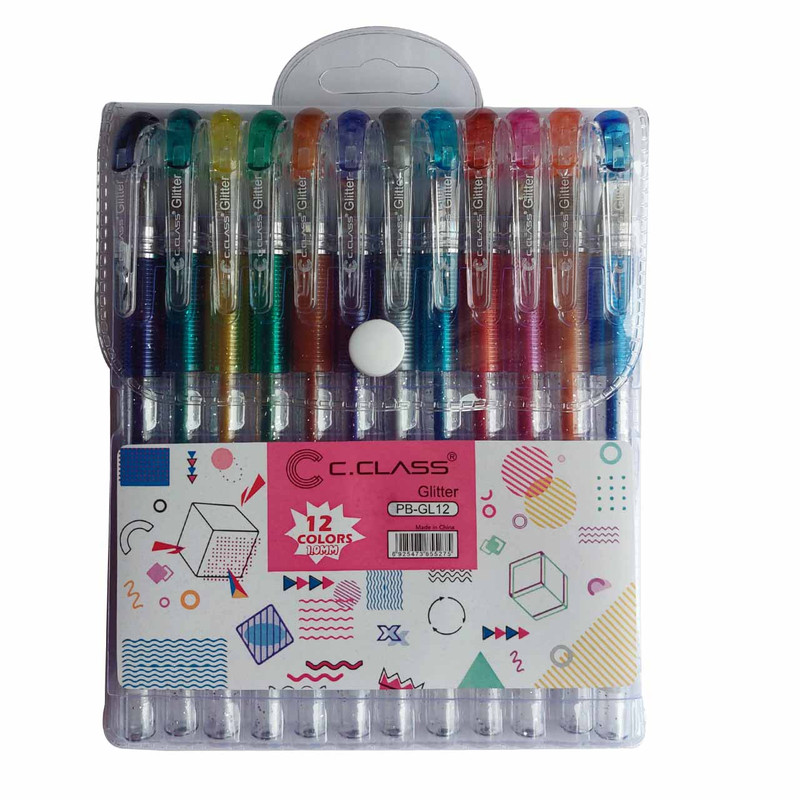 خودکار سی.کلاس مدل اکلیلی Glitter pen بسته 12 عددی Jg5