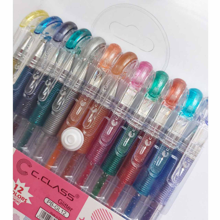 خودکار سی.کلاس مدل اکلیلی Glitter pen بسته 12 عددی Jg5