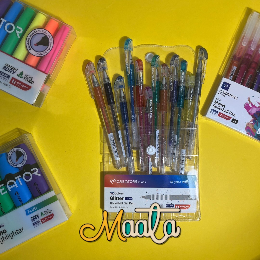 خودکار اکلیلی سی کلاس Creators کریتورز Glitter - پک 12 رنگ