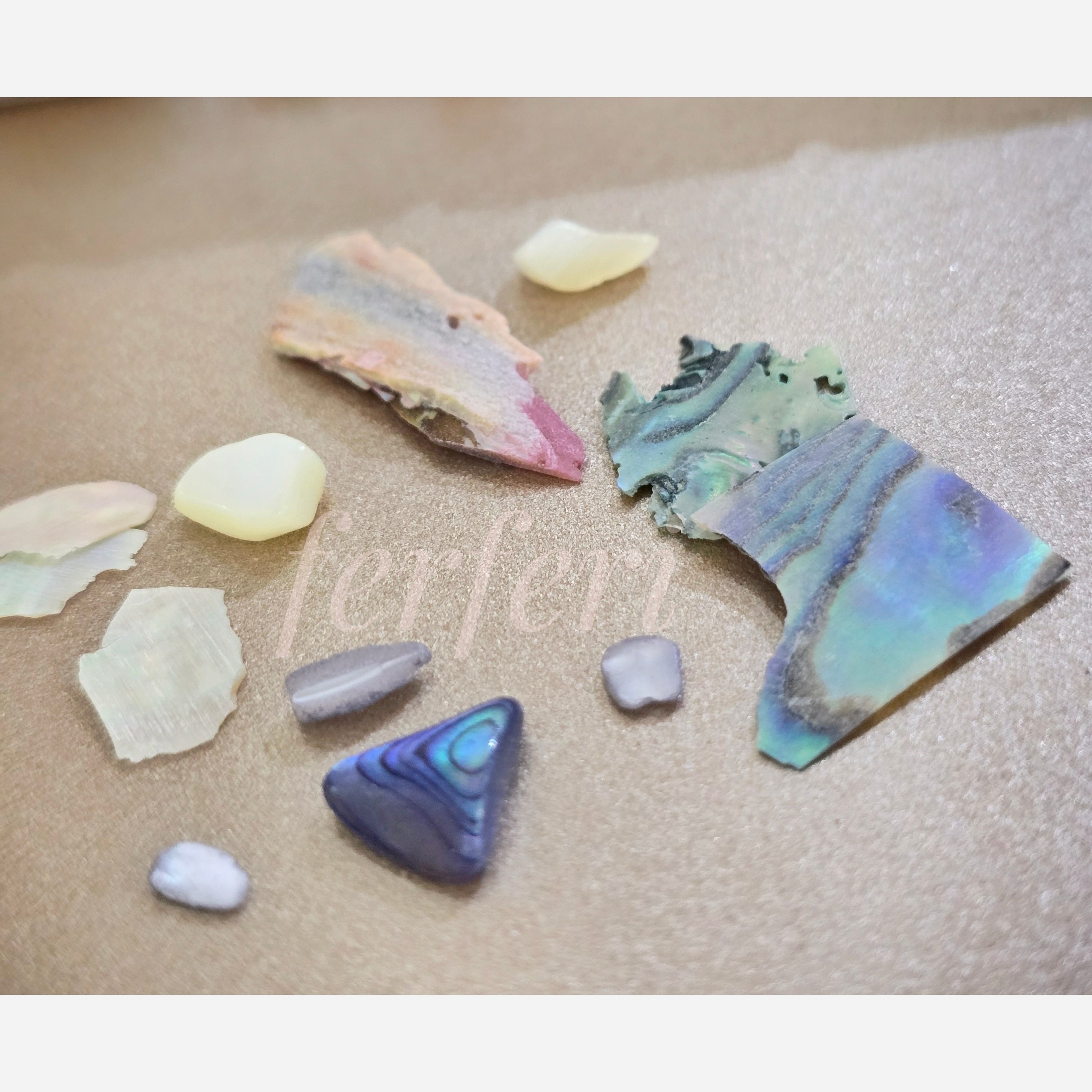 دیزاین مرمریت ناخن Crushed Shell Flakes Nail Art