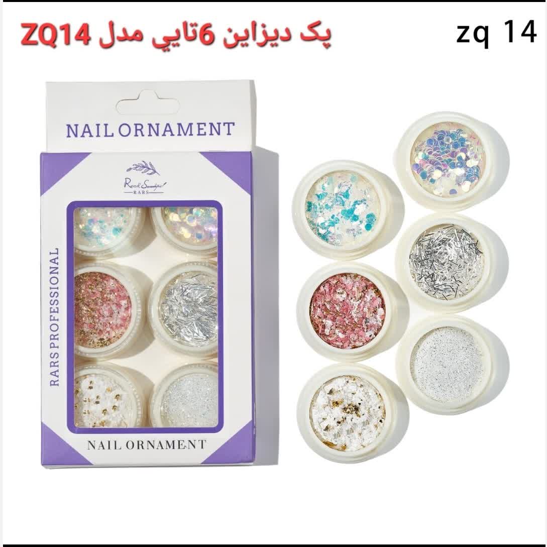 پک دیزاین کاشت ناخن 6عددی zq14